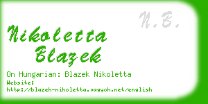nikoletta blazek business card